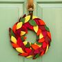 Felt Colourful Leaf Wreath, thumbnail 1 of 2