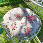 Set Of Two Round Country Rose Seat Pads With Ties, thumbnail 3 of 5