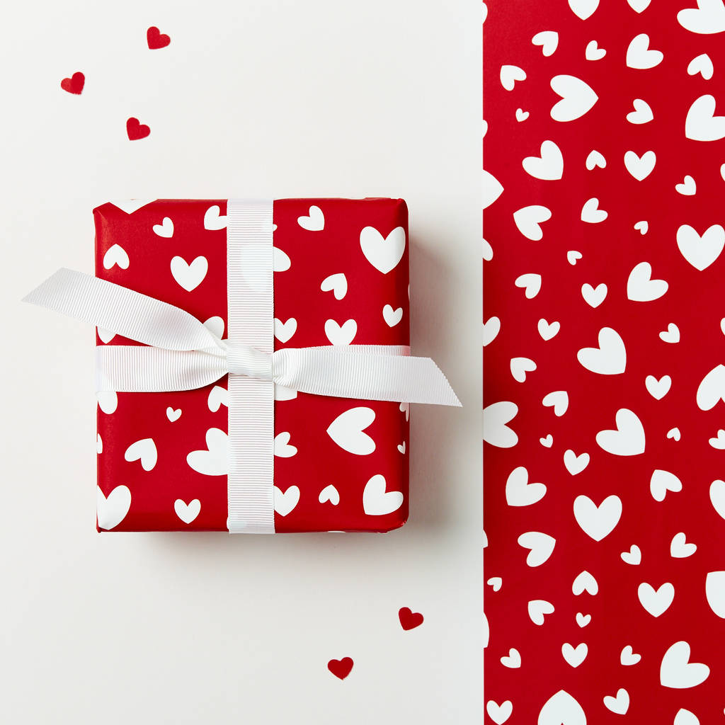 love hearts wrapping paper set by studio 9 ltd