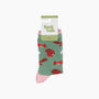 Squirrel Floral Fluffy Bamboo Socks In Green, thumbnail 4 of 4