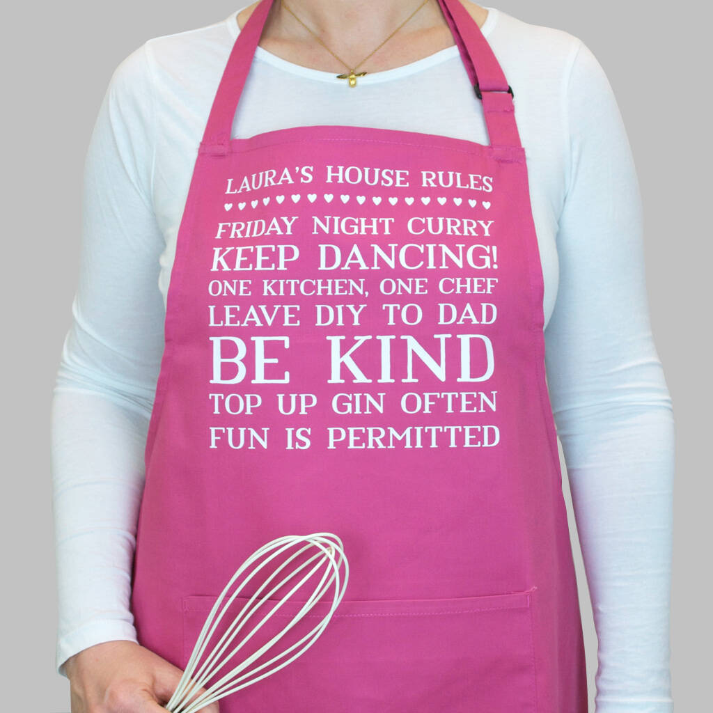 Personalised House Rules Apron By Megan Claire