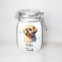 Personalised Thasa Apso Kilner Style Dog Treat Jar, thumbnail 1 of 2