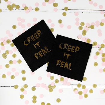 Halloween Creep It Real Foil Party Napkins, 4 of 4