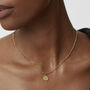 Initial Disc Choker Necklace Silver, Gold, thumbnail 1 of 6