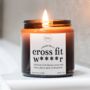 Cross Fit Gym Gifts For Him, Cross Fit Candle With Matches, thumbnail 1 of 11
