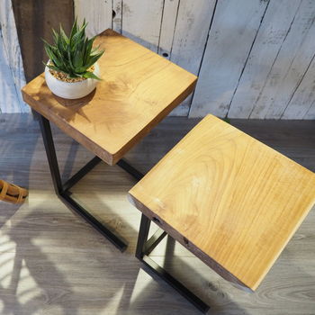 Industrial Wood Coffee Table Nest, 5 of 5
