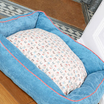 Printed Teal Cradle Pet Bed, 4 of 5