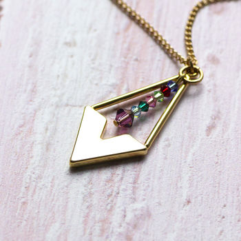 Gold Plated Family Birthstone Pendulum Necklace, 4 of 12
