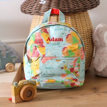 Personalised Children's Map Backpack Gift For Travel, 3 of 4