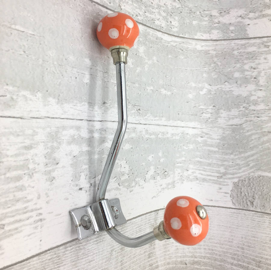 polka dots round coloured ceramic coat hooks racks by g decor