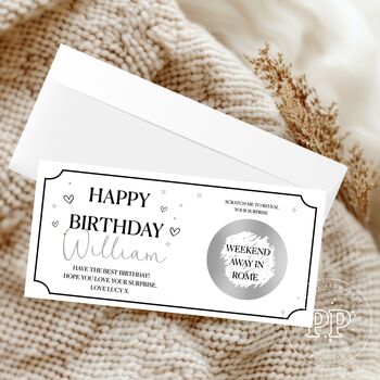 Personalised Birthday Surprise Scratch To Reveal Voucher, 3 of 5