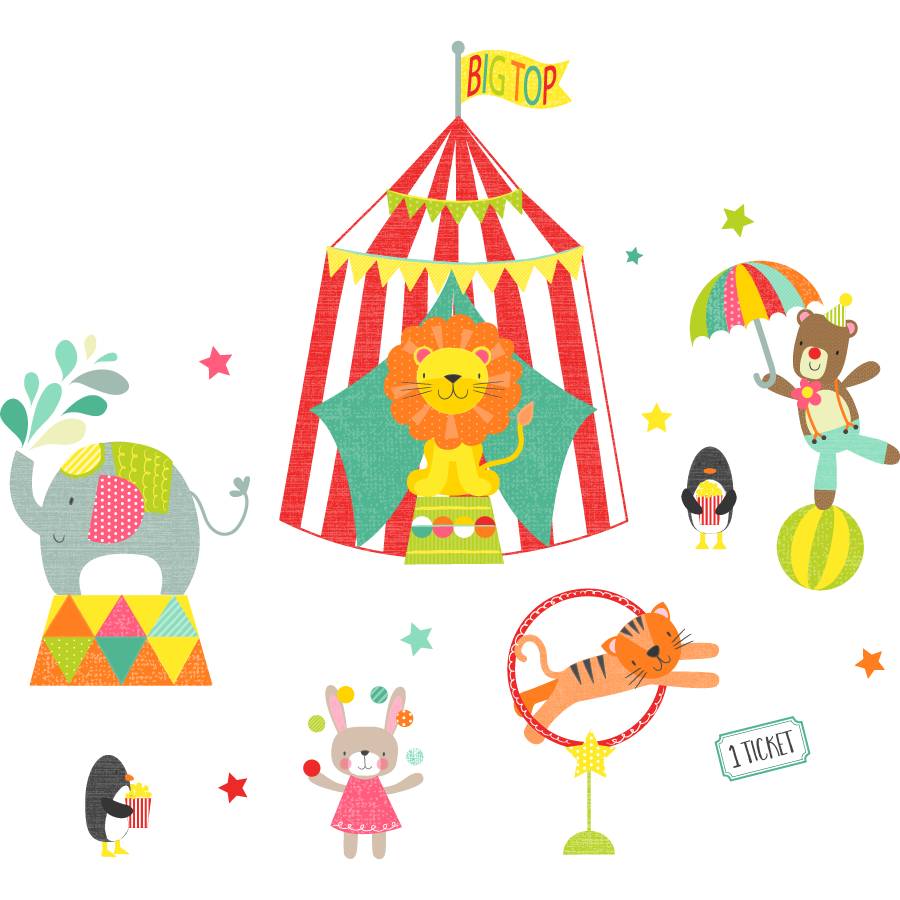 Cute Circus Fabric Wall Stickers By Littleprints