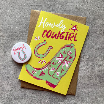 Personalised Howdy Cowgirl Card, 4 of 5