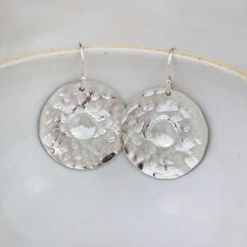 Sterling Silver Semi Precious Shield Earrings, 6 of 12