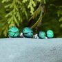 Emerald Green Glass And Sterling Silver Stud Earrings, thumbnail 4 of 12