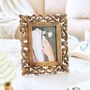 Hand Carved Mango Wood Photo Frame Kashmiri Design, thumbnail 1 of 5