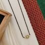 Indian Gold Plated Black Bead Mangalsutra Nazaria Necklace, thumbnail 2 of 4
