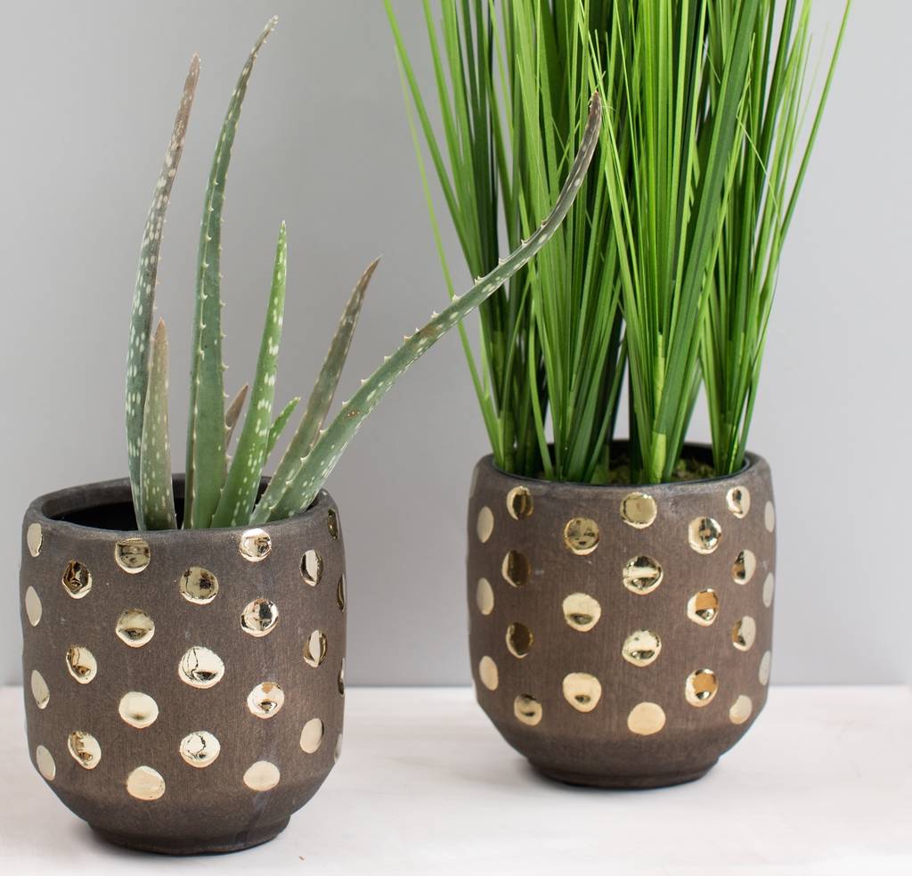 gold spotted plant pot by the forest & co ...