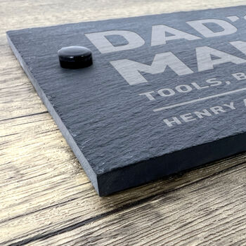 Personalised Dad's Man Cave Beer Slate Wall Sign 25 X 15cm, 2 of 8