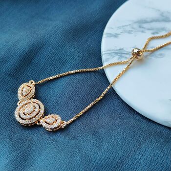 Oval Zircon Adjustable Bead Indian Bracelet, 4 of 5