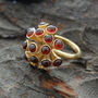 Large Gold Plated Garnet Cluster Ring, thumbnail 2 of 3