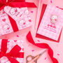 Valentine's Cat Love Heart Wrapping Paper With Tags, thumbnail 3 of 7