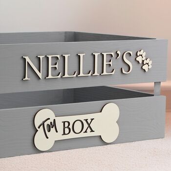 Large Coloured Dog Toy Storage Box With Raised Design, 4 of 11