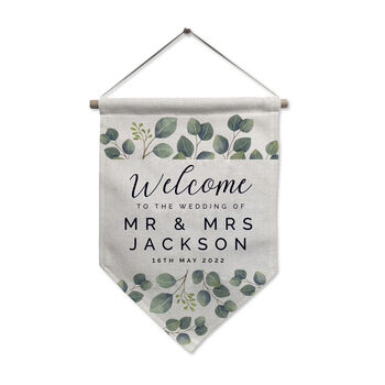 Personalised Floral Leaf Hanging Banner, 5 of 5