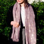 Washed Colours Rose Gold Dandelion Motifs Scarf, thumbnail 3 of 11
