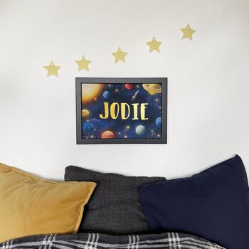 Personalised Space Gold Name Print, 4 of 7