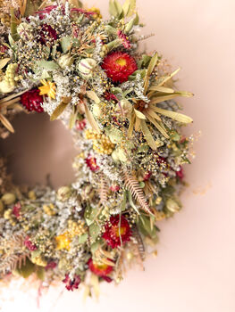 Statice Dried Wreath For Christmas, 3 of 6