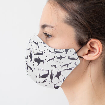 Kids Penguin Print Reusable Face Mask | Reversible, 6 of 8