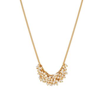 Crescent Seed Pearl Necklace In Gold Vermeil, 2 of 4