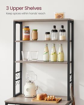 Kitchen Storage Rack Coffee Bar Industrial Baker’s Rack, 6 of 12