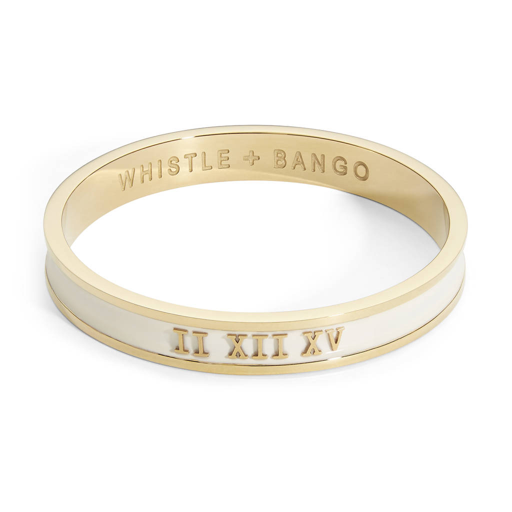 anniversary bangle embossed with your date gold by florence london ...