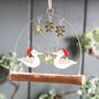 Hanging Seagulls And Mistletoe Christmas Decoration, thumbnail 1 of 3
