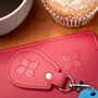 Eco Friendly Disabled Blue Badge Vegan Leather Wallet And Radar Key Made From Recycled Bottles In Raspberry Red, thumbnail 2 of 10