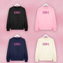 Personalised Varsity Font Birth Year Sweatshirt Jumper, thumbnail 4 of 6