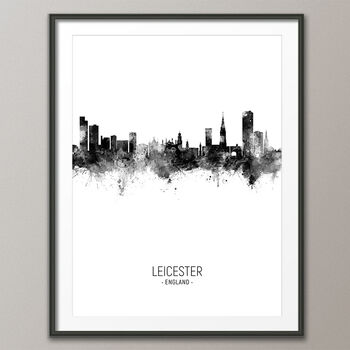 Leicester Skyline Portrait Print And Box Canvas, 4 of 5