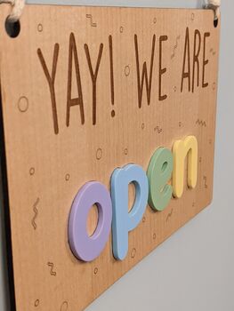 We Are Open / Closed Two Side Shop Sign Door 3D Acrylic, 11 of 12