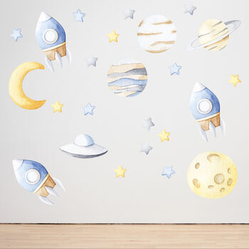 Space Rockets Planets And Stars Wall Sticker Set, 4 of 5