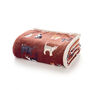 Mixed Kitties Brick Red Throw, Cute Cat Print Flannel And Sherpa Back 140x180cm, thumbnail 2 of 3
