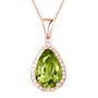 Peridot 18k Rose Gold Plated Pear Drop Necklace, thumbnail 3 of 5