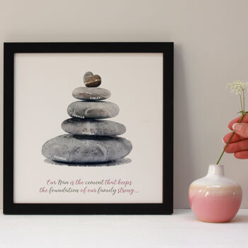 Personalised Pebbles Family Tree Framed Print, 3 of 12