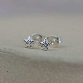 Sterling Silver Mini Star Studs, 2 of 8
