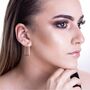 Topaz November Birthstone Oxidised Silver Square Hoop Earrings, thumbnail 2 of 5