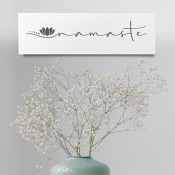 Handcrafted Yoga Studio Namaste Wooden Sign, 2 of 4