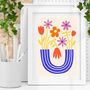 Modern Botanical Vase Print Vibrant Floral Art, thumbnail 2 of 5