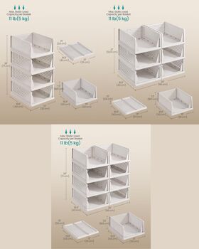 Stackable Closet Storage Foldable Pull Out Baskets, 2 of 6