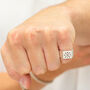 Family Initials Large Square Personalised Signet Ring, thumbnail 3 of 9